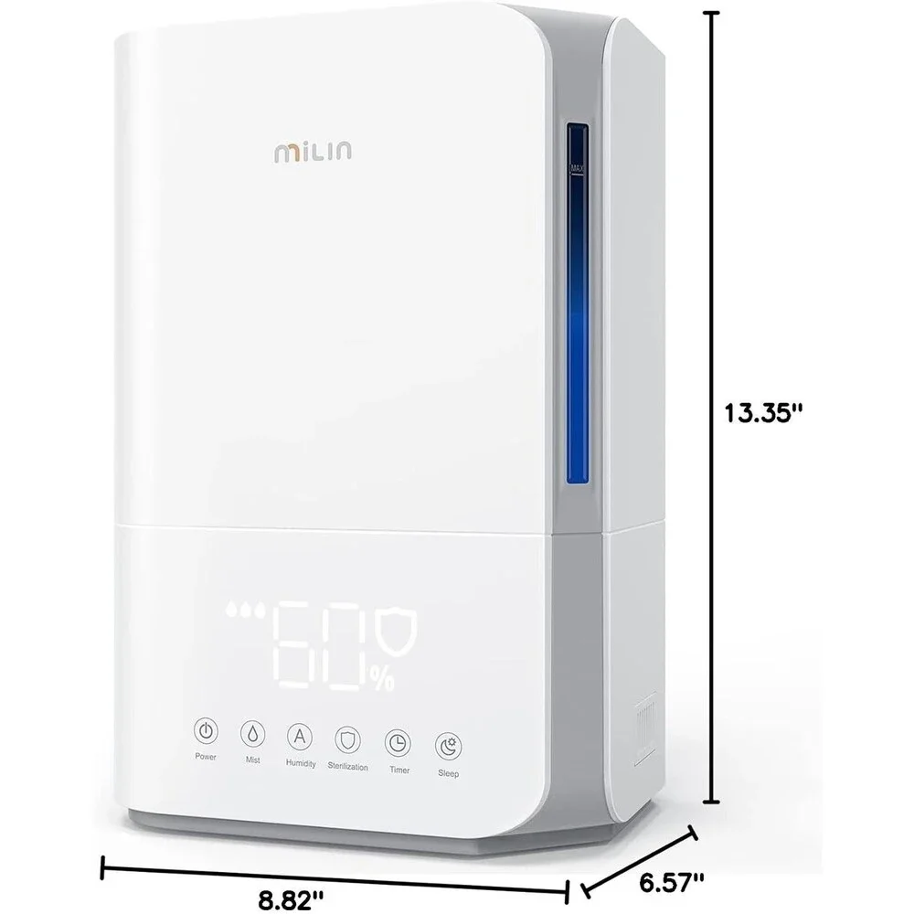 Milin Sterlizing Humidifier for Bedroom Large Room 4L Big Capacity Water Tank